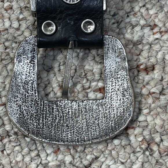 Leatherock Western Belt Rhinestone Buckle Studded Black Silver 41"(total length) - Picture 6 of 6
